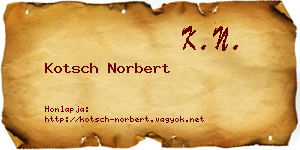 Kotsch Norbert névjegykártya